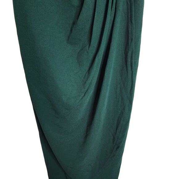 BloomChic Hunter Green One Shoulder Drape Dress, NWT, Size 22/24 - Picture 3 of 6